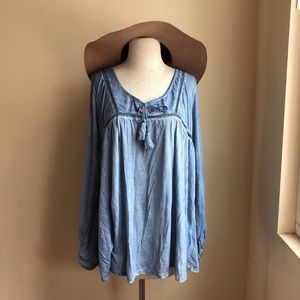 William Rast Garment Dye Boho Blouse